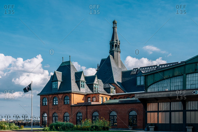 Jersey City, NJ - USA - Aug 30 2019: Liberty State Park is a park in the U.S. state of New Jersey opposite both Liberty Island and Ellis Island