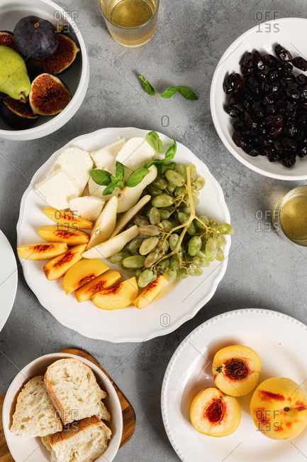 Fruit snacks on the table top view