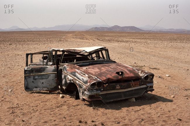 Abandoned car at the Namibe Desert- Namibe- Angola