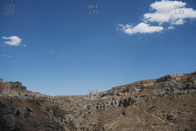 View of ancient Sassi di Matera, one of the three oldest cities in the world