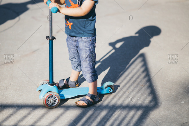 The shadow of young boy in a Skate Park