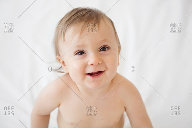 Close-up portrait of smiling baby