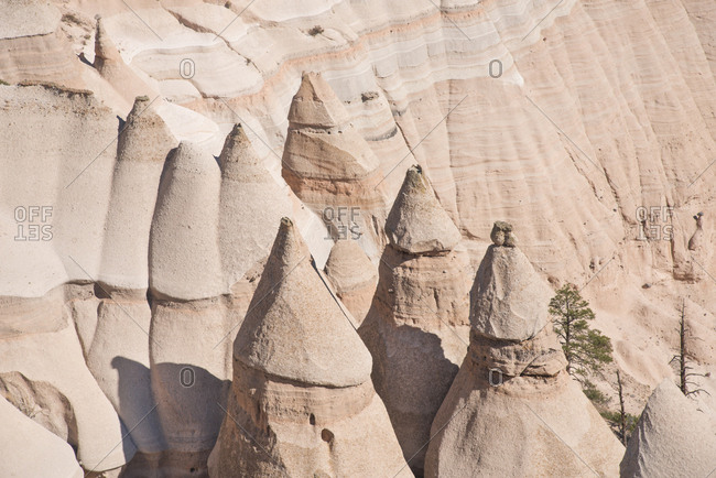Sandstone tower sculptures in Kasha-Katuwe Tent Rocks National Monument, New Mexico
