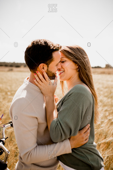 Couple Kissing Romantic Pose Stock Photo - Image of boyfriend, attractive:  12643450