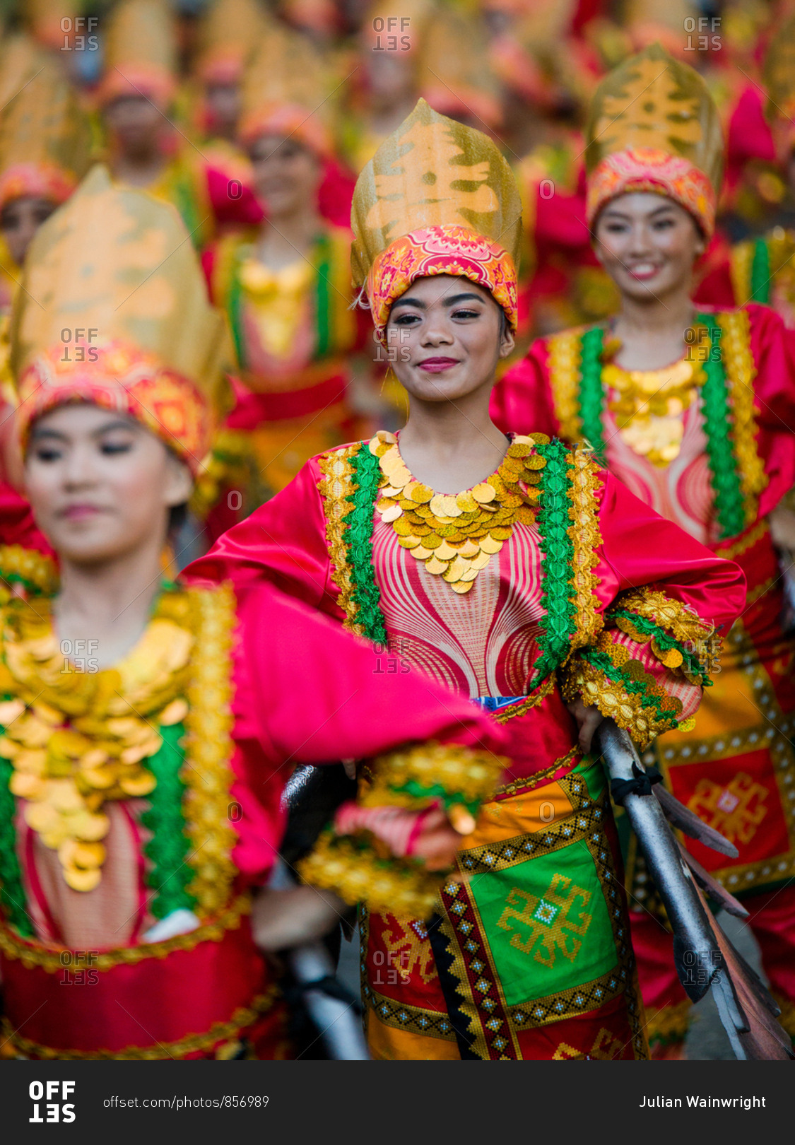 Davao, Philippines - November 13, 2018: Performers dressed in colorful ...