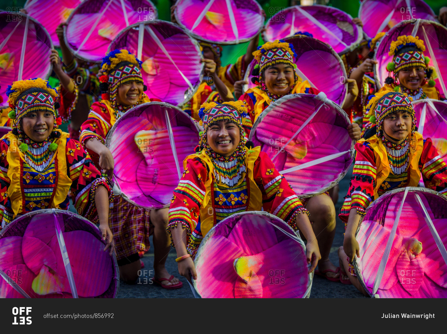Davao, Philippines November 13, 2018 Performers at the annual Kadayawan Festival holding