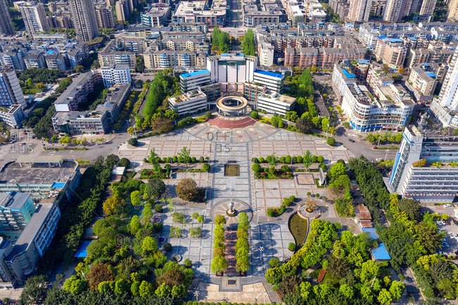 September 11, 2019: Chongqing model. Flood-control of administrative center square