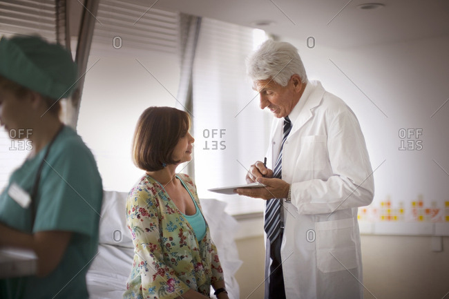 View of a doctor talking to his patient.
