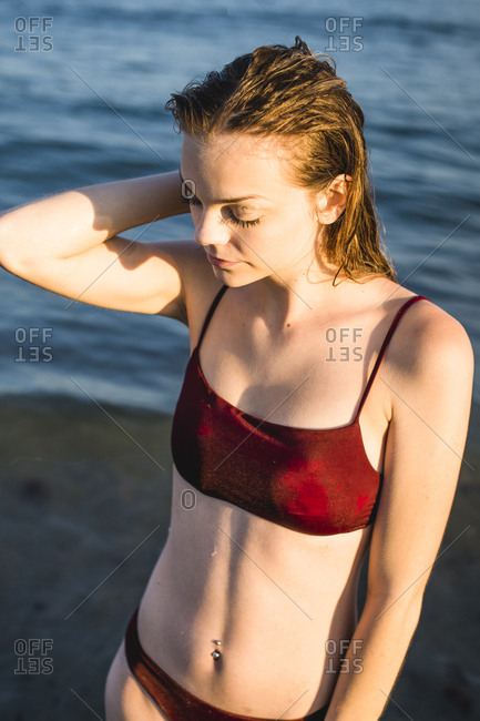 Young Teens In Bikinis At Beach