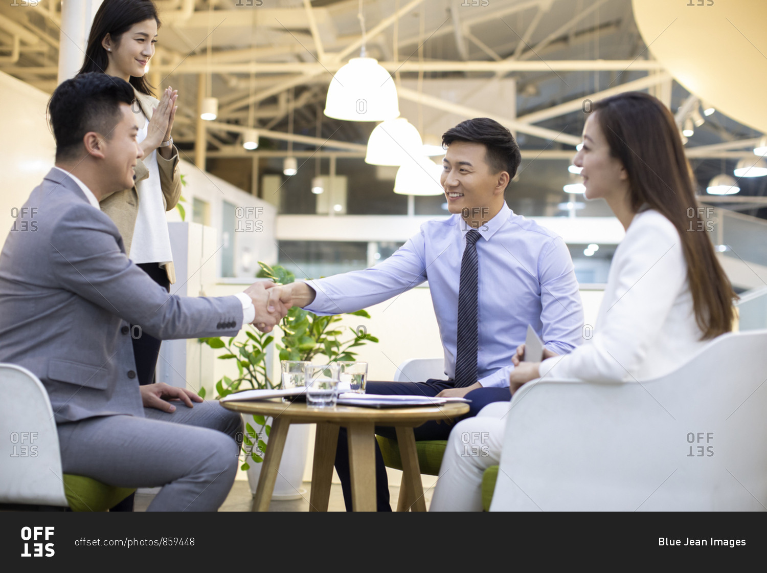Chinese business people having a meeting in office