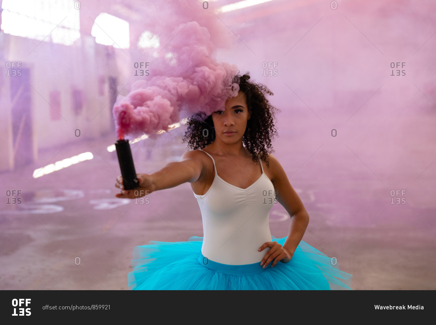 Front View Close Up Of A Young Mixed Race Female Ballet Dancer Wearing