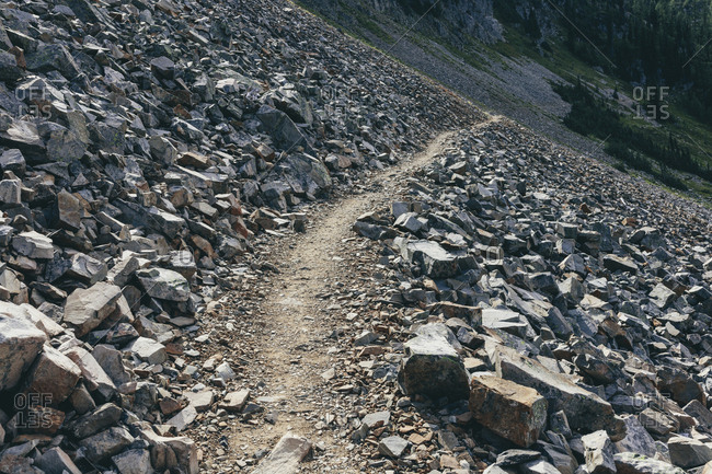 The Pacific Crest Trail near Hart's Pass in the Pasayten Wilderness, Okanogan-Wenatchee National Forest, about 35 miles from the Canadian border in the North Cascades in Washington.