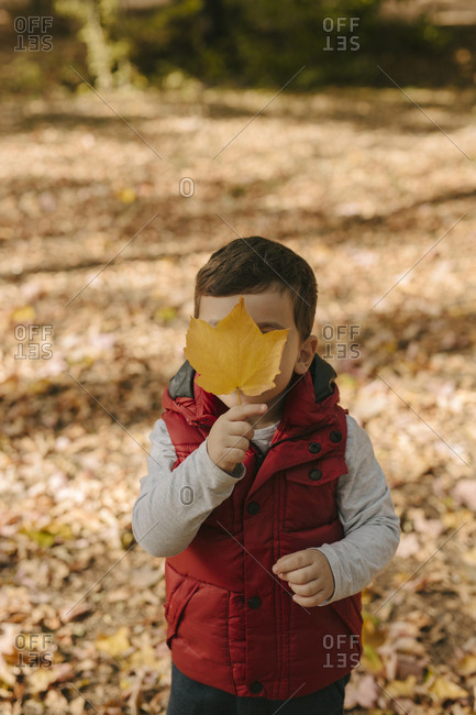 boy hiding his face