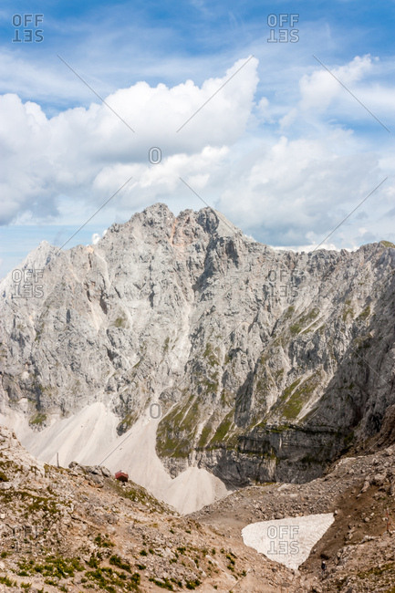 Das Karwendel, Ausblick in die Berge der Alpen,
