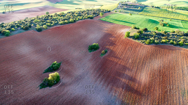 aerial photographs taken with drone on a cereal field in Junquera de Henares. Guadalajara Spain