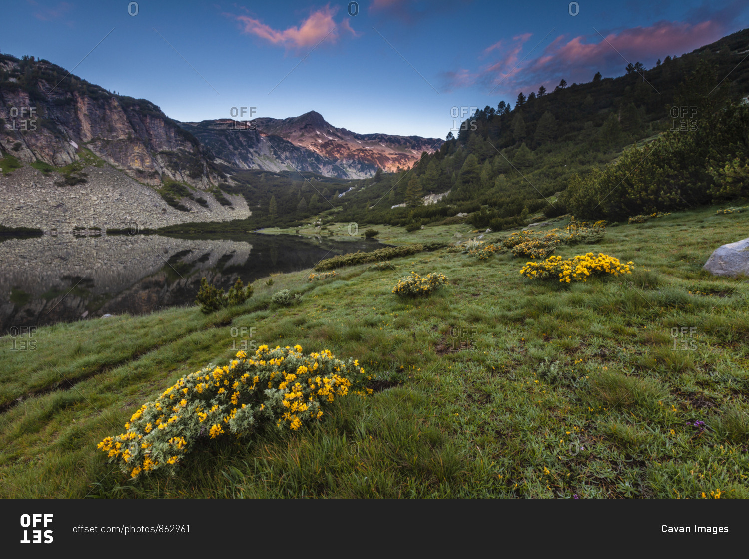 Landscape view of Pirin Mountains stock photo - OFFSET