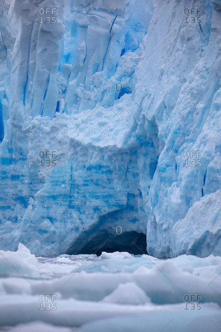 Ice cave and icebergs