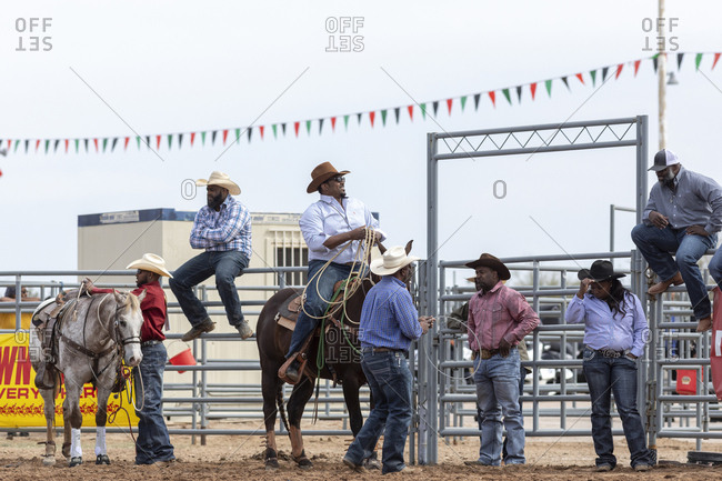 United States, Arizona, Chandler - March 9, 2019: Cowboys and cowgirls behind the scenes at the Arizona Black Rodeo