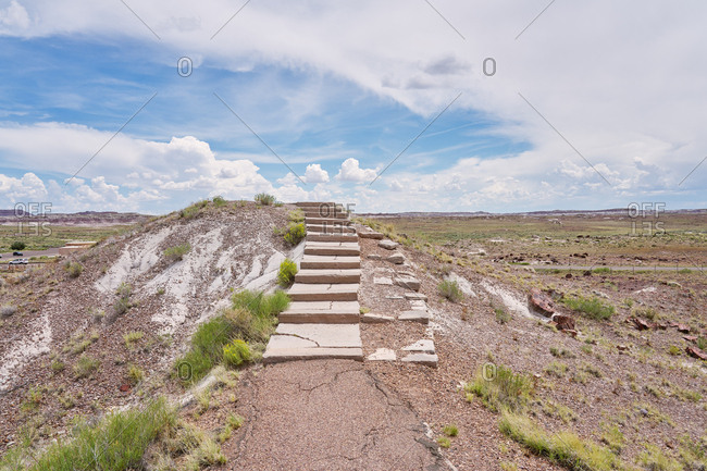 Stone steps in the Petrified Forest National Park, Arizona