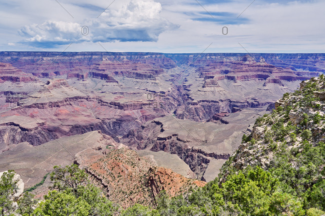 Aerial perspective of canyons in the Grand Canyon National Park, Arizona