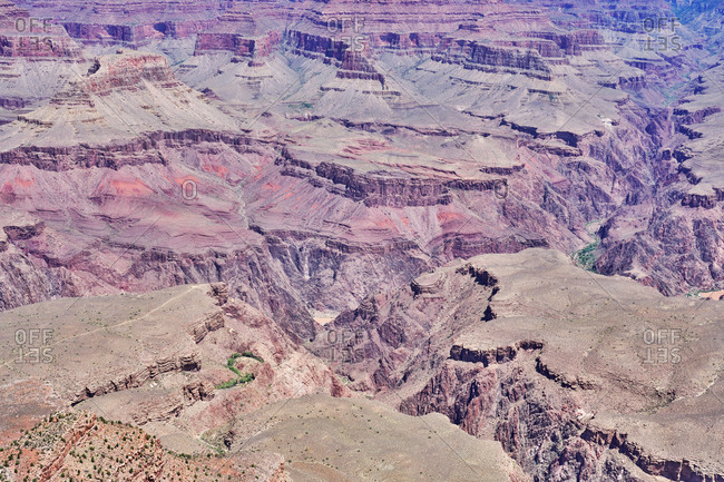 Elevated view over canyons in Grand Canyon National Park, Arizona