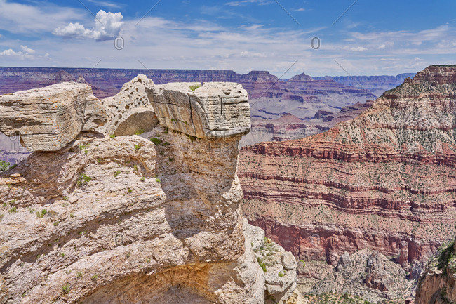 Rocky canyons and cliffs in Grand Canyon National Park, Arizona