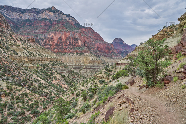 Beautiful red rock canyons along the North Kaibab Trail, Grand Canyon National Park, Arizona