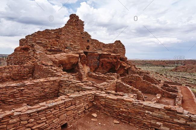 Red structures at Wupatki National Monument, Arizona