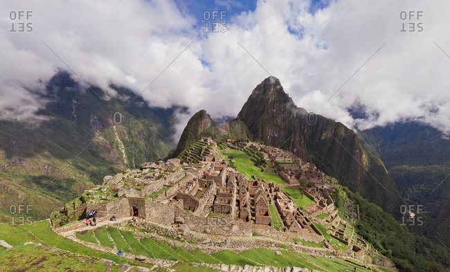 November 11, 2011: Aerial view of Machu Picchu, Peru