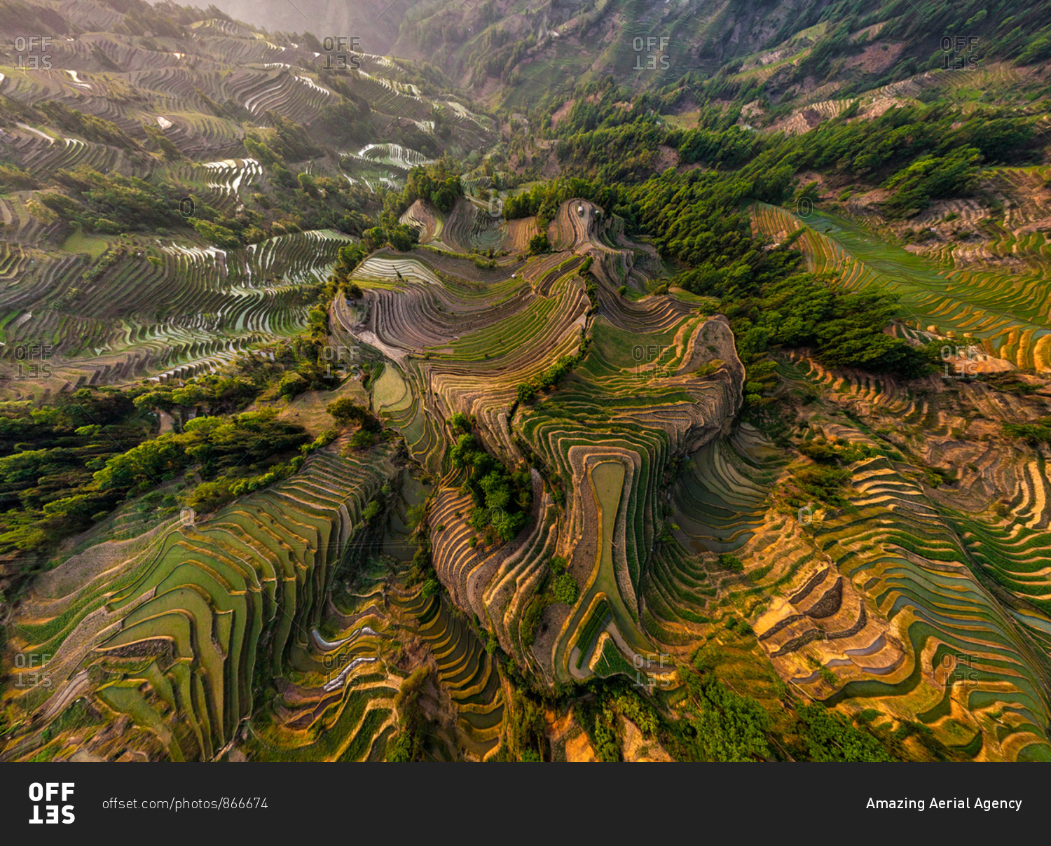 Aerial view of the Yuanyang Hani Rice Terraces, China stock
photo - OFFSET
