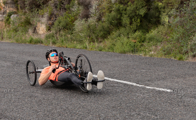 man recumbent bike