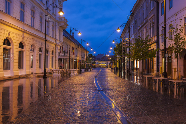 Sunset In Sibiu Hermannstadt Romania Stock Photo, Picture and