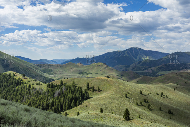 Green hills in Sun Valley, Idaho, USA