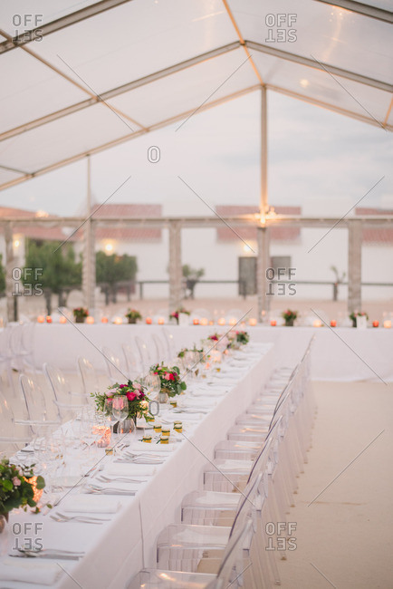 Beautiful decor and tables at a wedding reception