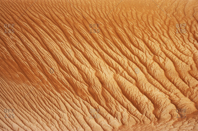 Oman- Rippled sand on a dune- full frame