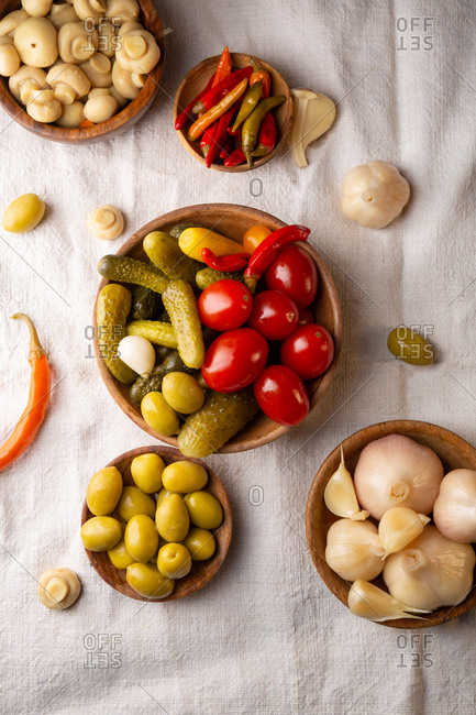 Variety fermented vegetables