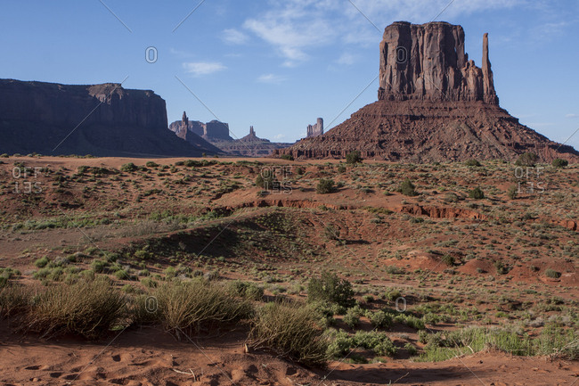Landscape views at Monument Valley, near the  Arizona - Utah border.