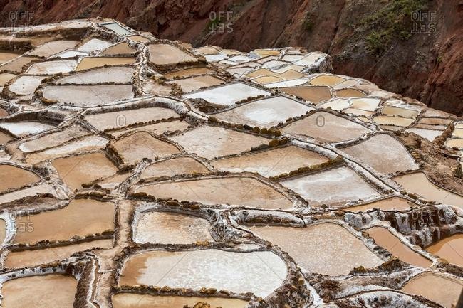 Salt mines of Maras, Sacred Valley of the Incas, Urubamba, Peru, South America