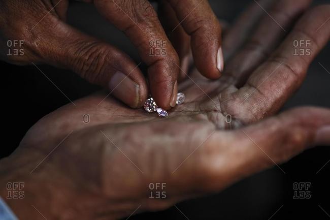 Diamond-cutting industry, Cempaka, South-Kalimantan, Borneo, Indonesia, Asia