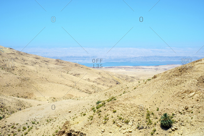 Desert landscape near the dead sea, jordan