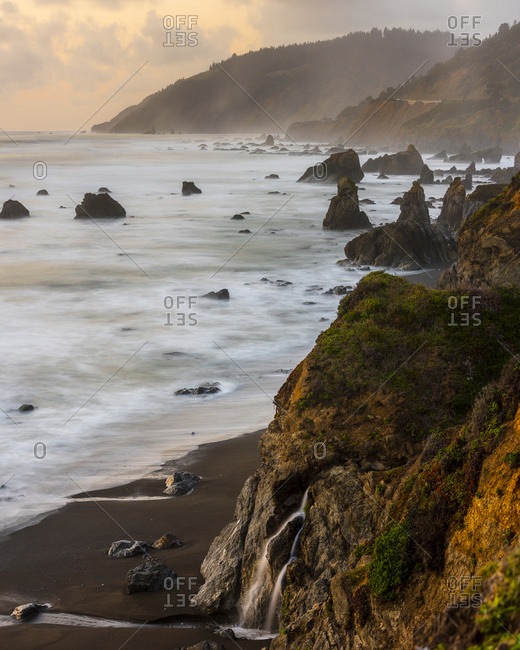 Long exposure of spring trickle in california's north coast