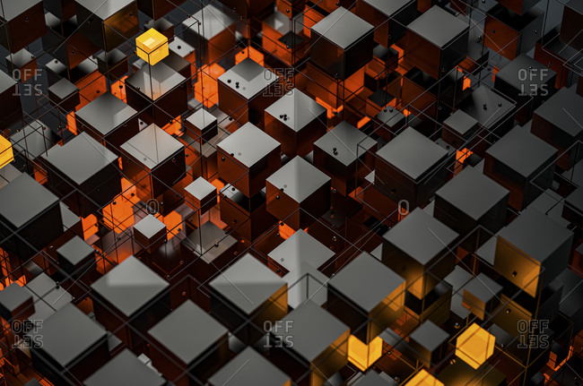 Abstract structures of illuminated cubes