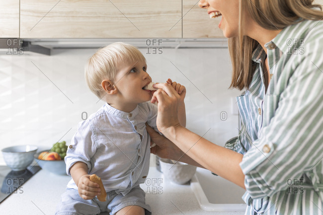 mother feeding her child