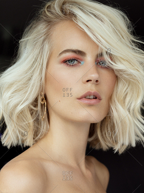 Beauty portrait of young blond woman