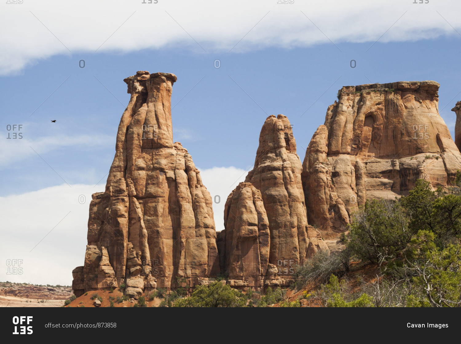 Sandstone towers in Monument Canyon, Colorado National Monument