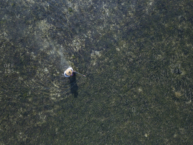 Aerial view of Angler on the seashore,Bali,Indonesia