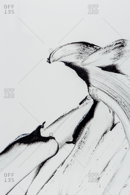 Abstract dark smudges on white background