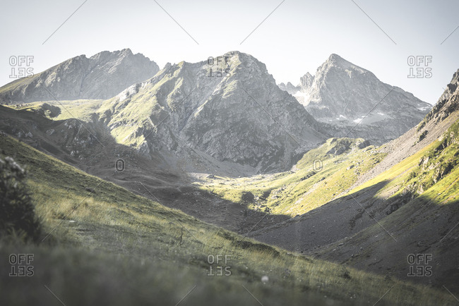Scenic view of mountain against clear sky