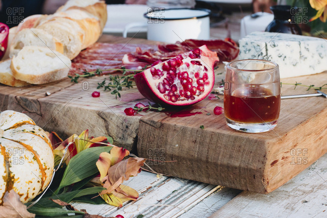 Close-up of food on cutting board