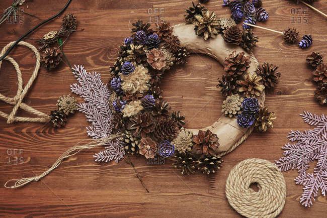 Christmas, advent decorative wreath candle decoration